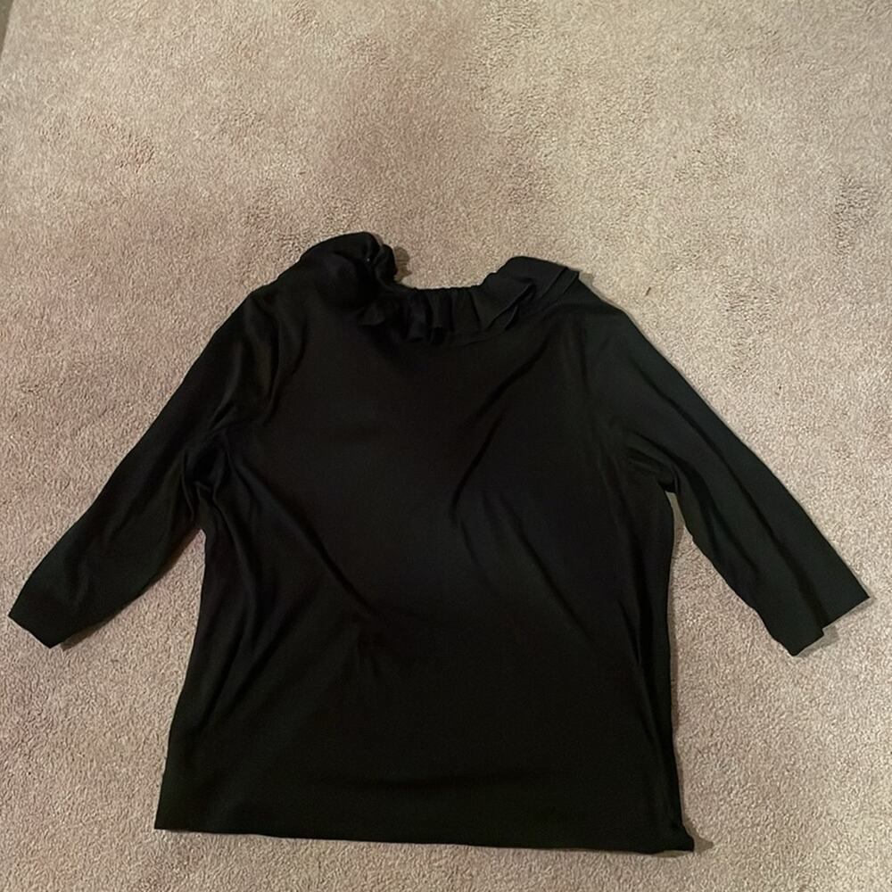 NWOT. Lauren Ralph Lauren Black Pure Cotton Blouse. XL - Picture 4 of 4